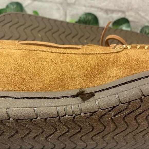 FOREVER‎ Collectibles Patriots Tan Faux Fur Lined Slippers Mens Medium - Picture 8 of 9